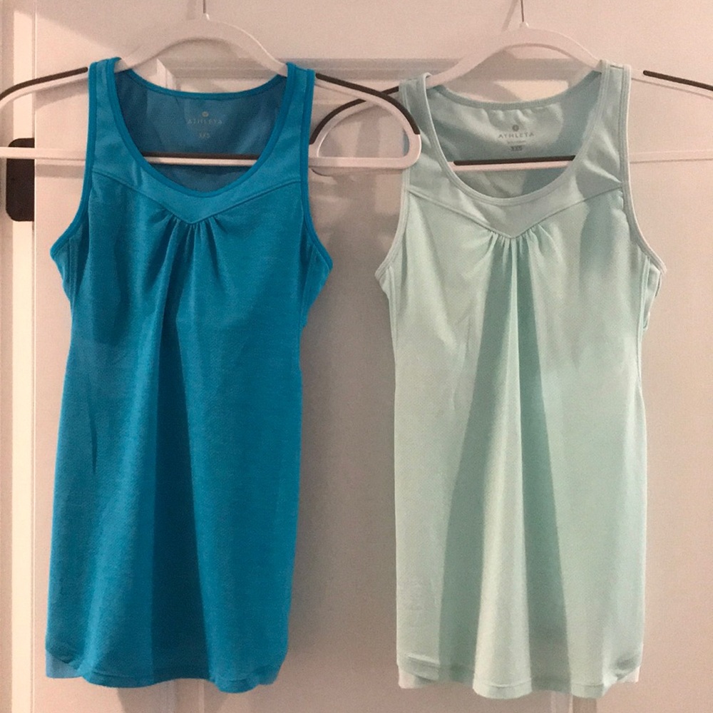 Athleta performance tanks with built in sports bra